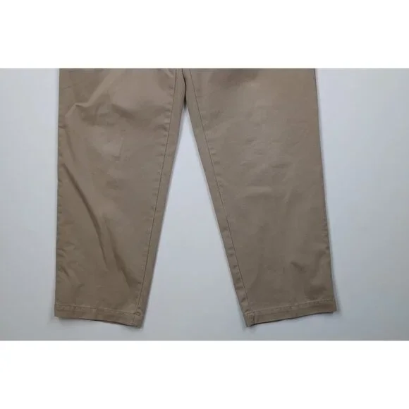 Vintage 90s Ralph Lauren Mens 32x30 Distressed Wide Leg Chino Pants Cotton Beige